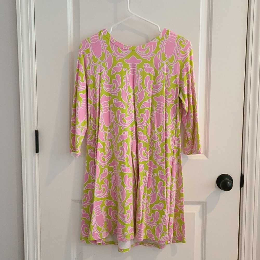 Crown and ivy pink and green dress sz s
